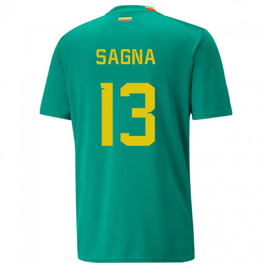 Børn Senegals Jeannette Sagna #13 Grøn Udebane Spillertrøjer 22-24 Trøje T-shirt