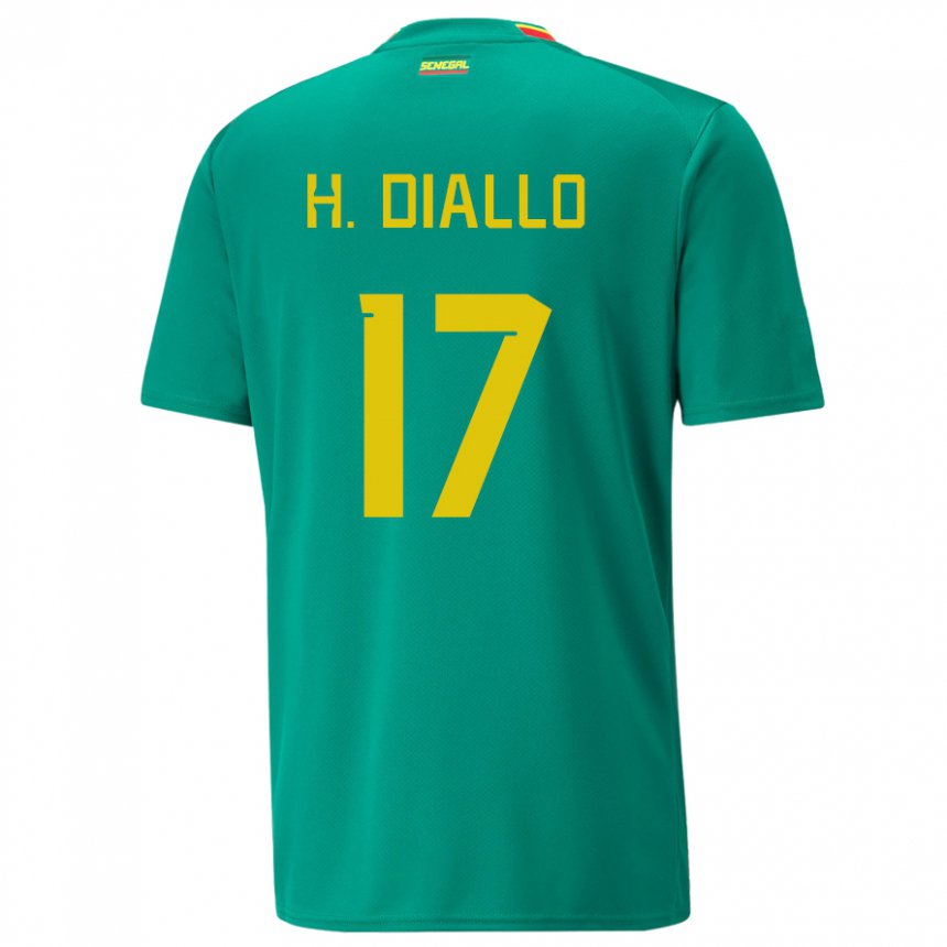 Børn Senegals Hapsatou Malado Diallo #17 Grøn Udebane Spillertrøjer 22-24 Trøje T-shirt