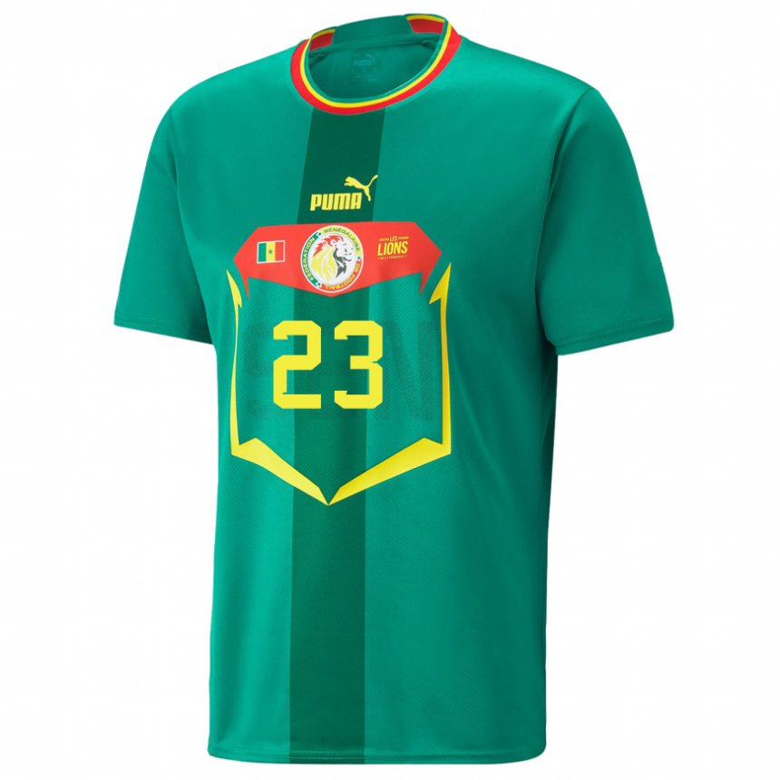 Børn Senegals Astou Ngom #23 Grøn Udebane Spillertrøjer 22-24 Trøje T-shirt