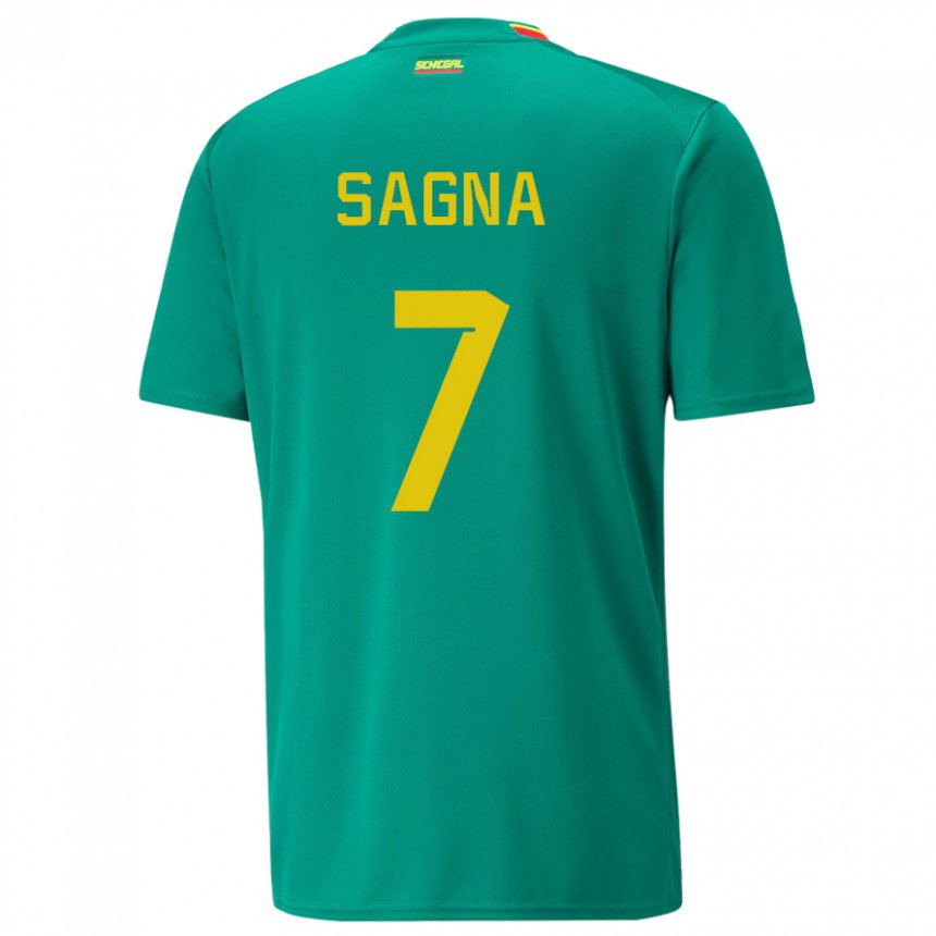 Børn Senegals Amadou Sagna #7 Grøn Udebane Spillertrøjer 22-24 Trøje T-shirt