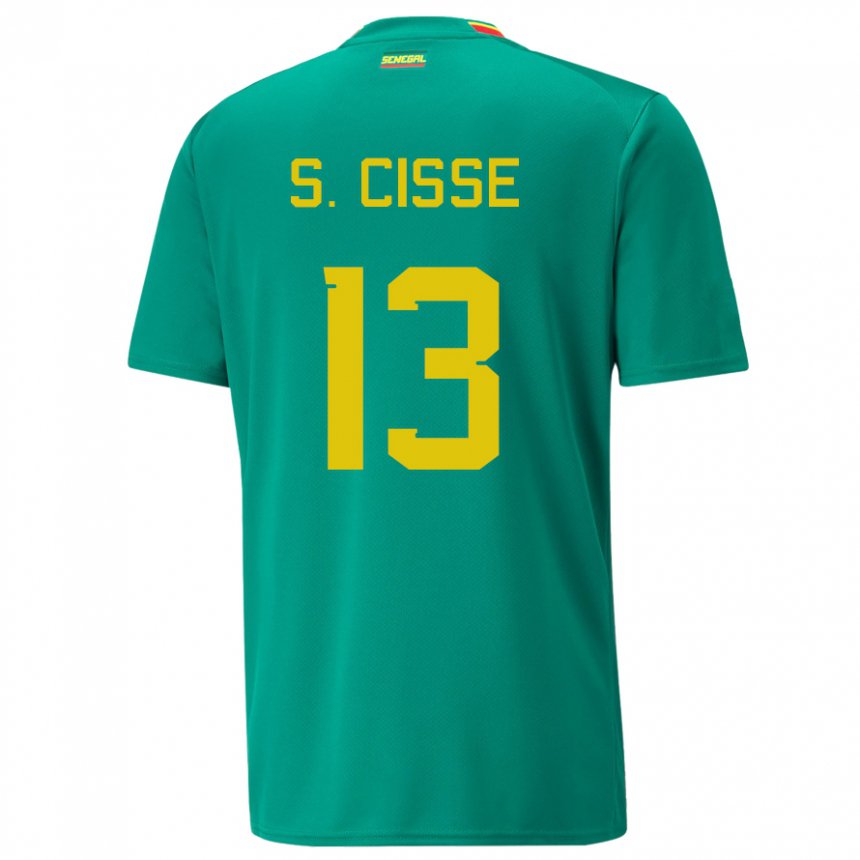 Børn Senegals Souleymane Cisse #13 Grøn Udebane Spillertrøjer 22-24 Trøje T-shirt