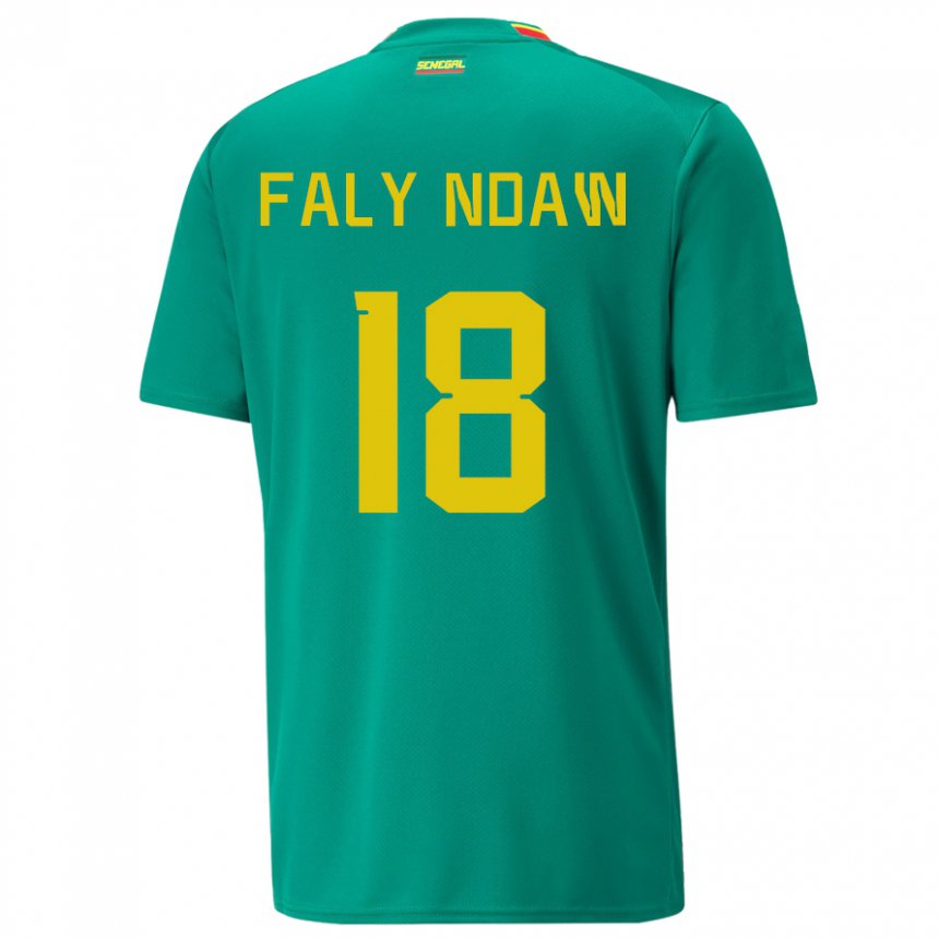 Børn Senegals Faly Ndaw #18 Grøn Udebane Spillertrøjer 22-24 Trøje T-shirt