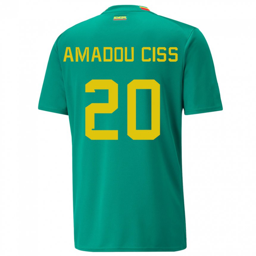 Børn Senegals Amadou Ciss #20 Grøn Udebane Spillertrøjer 22-24 Trøje T-shirt