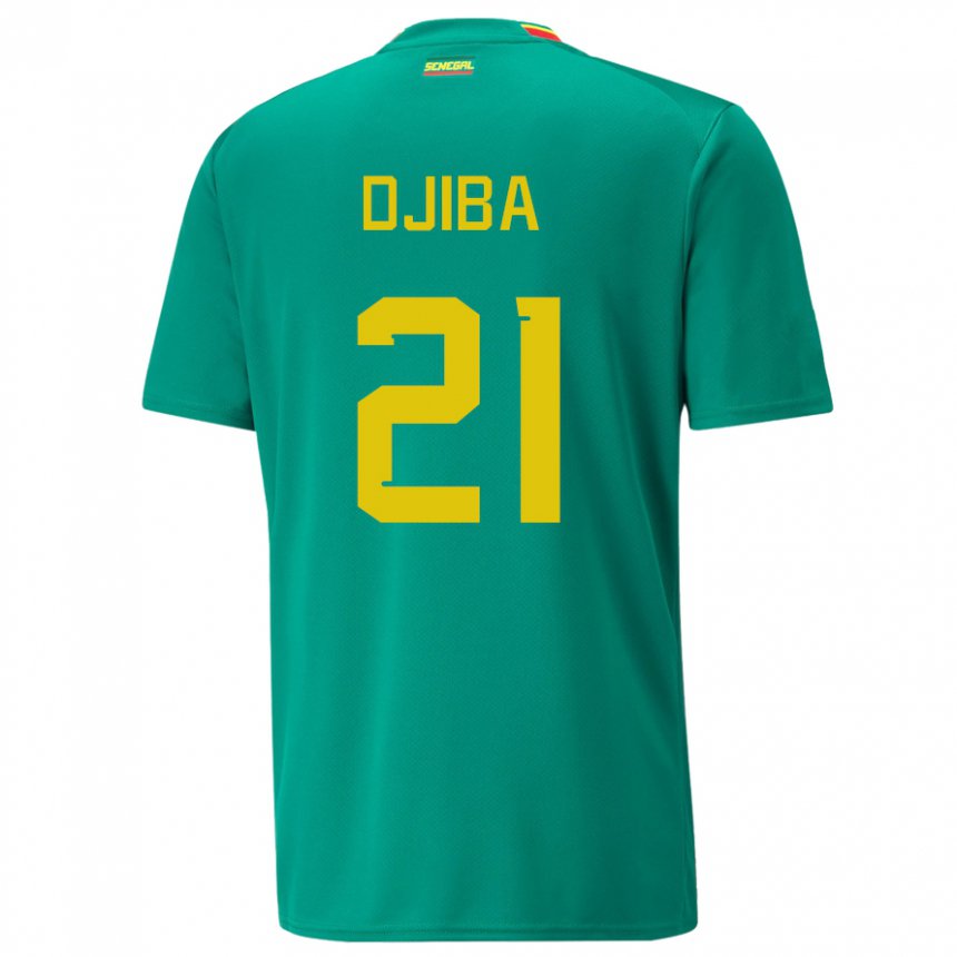 Børn Senegals Francois Djiba #21 Grøn Udebane Spillertrøjer 22-24 Trøje T-shirt