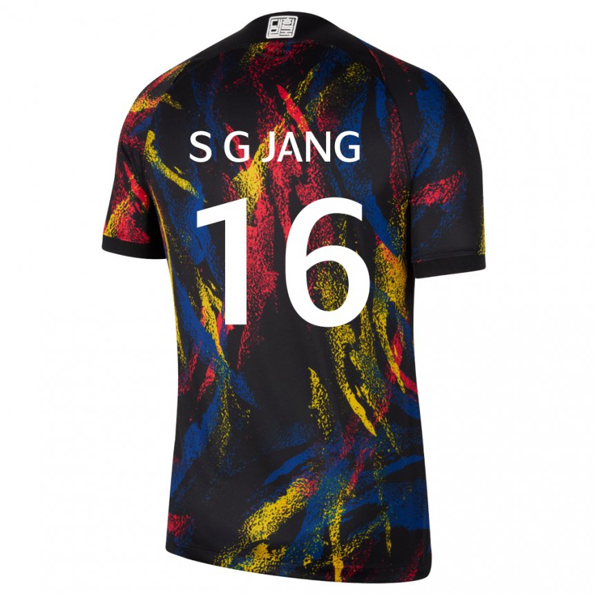 Børn Sydkoreas Jang Sel Gi #16 Flerfarvet Udebane Spillertrøjer 22-24 Trøje T-shirt