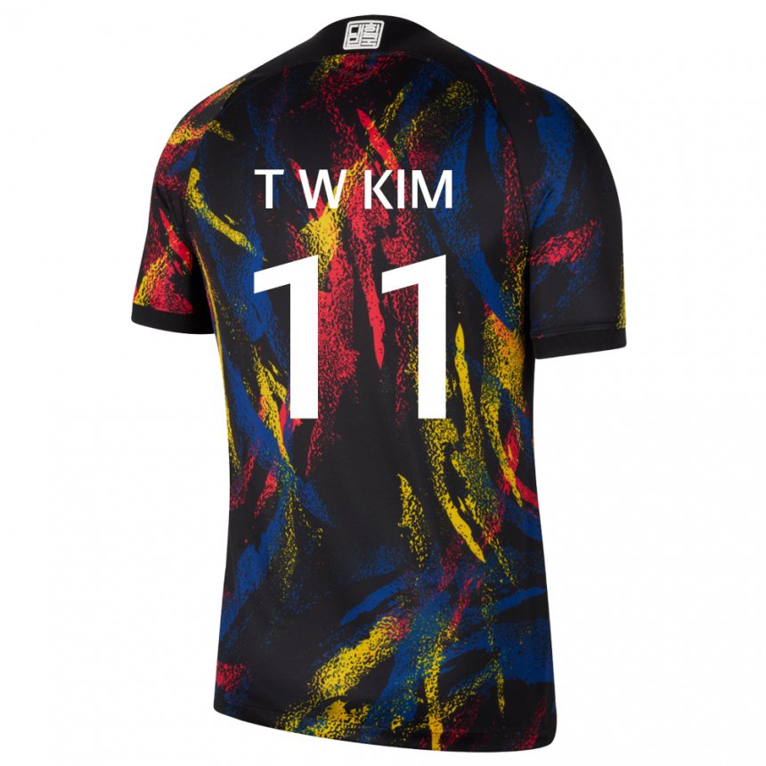 Børn Sydkoreas Kim Tae Wook #11 Flerfarvet Udebane Spillertrøjer 22-24 Trøje T-shirt