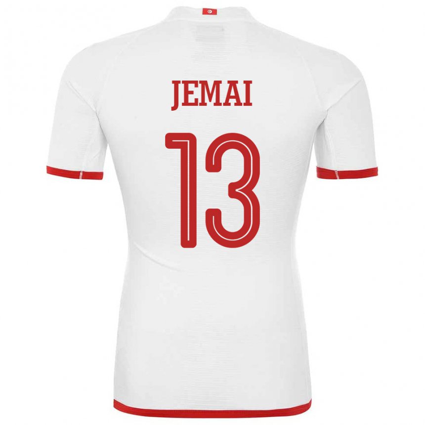 Børn Tunesiens Yasmine Jemai #13 Hvid Udebane Spillertrøjer 22-24 Trøje T-shirt