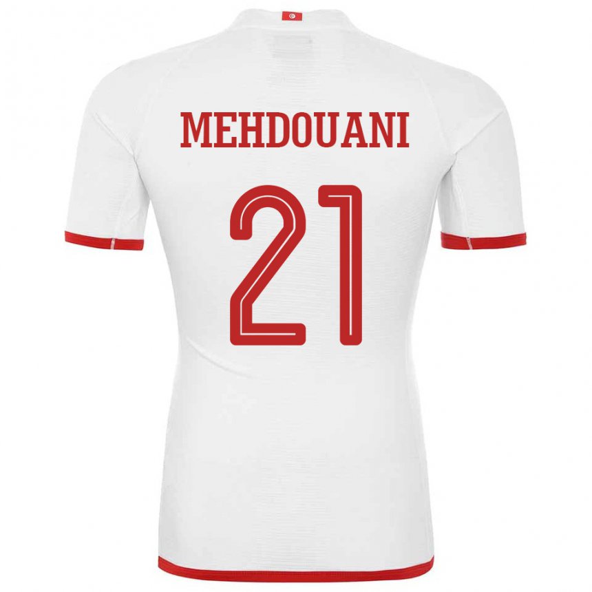 Børn Tunesiens Firas Mehdouani #21 Hvid Udebane Spillertrøjer 22-24 Trøje T-shirt
