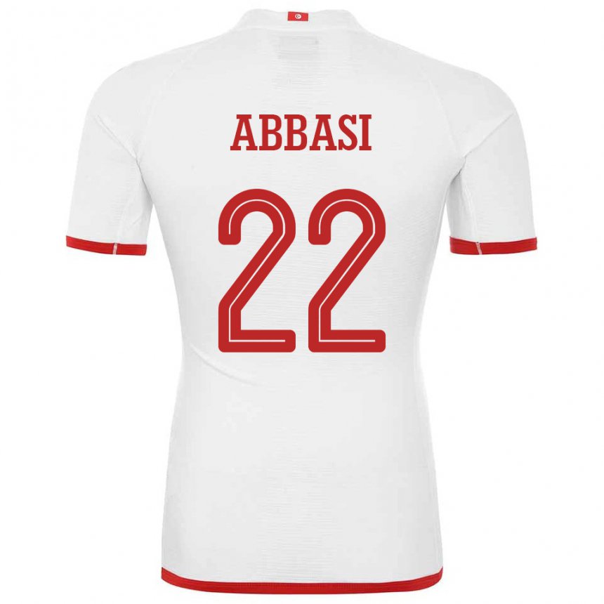 Børn Tunesiens Bechir Abbasi #22 Hvid Udebane Spillertrøjer 22-24 Trøje T-shirt