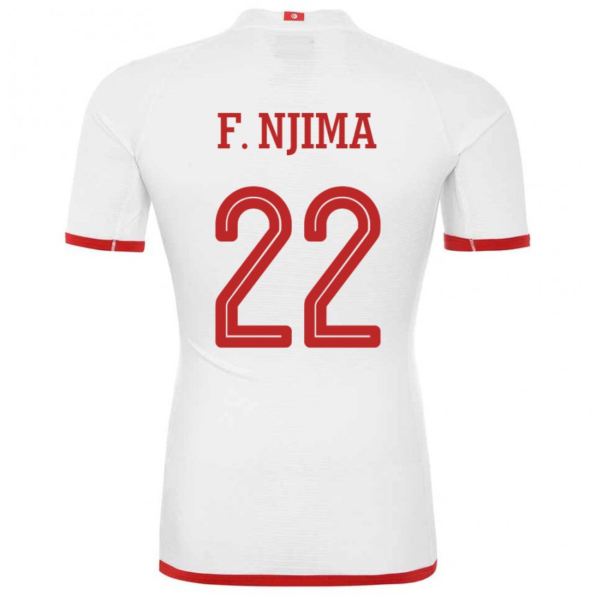 Børn Tunesiens Firas Ben Njima #22 Hvid Udebane Spillertrøjer 22-24 Trøje T-shirt