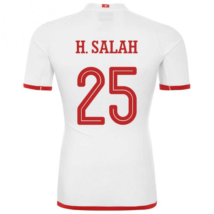 Børn Tunesiens Heni Ben Salah #25 Hvid Udebane Spillertrøjer 22-24 Trøje T-shirt