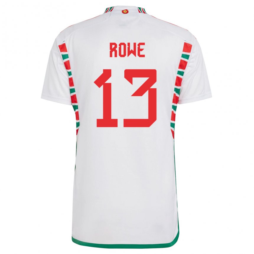 Børn Wales Rachel Rowe #13 Hvid Udebane Spillertrøjer 22-24 Trøje T-shirt