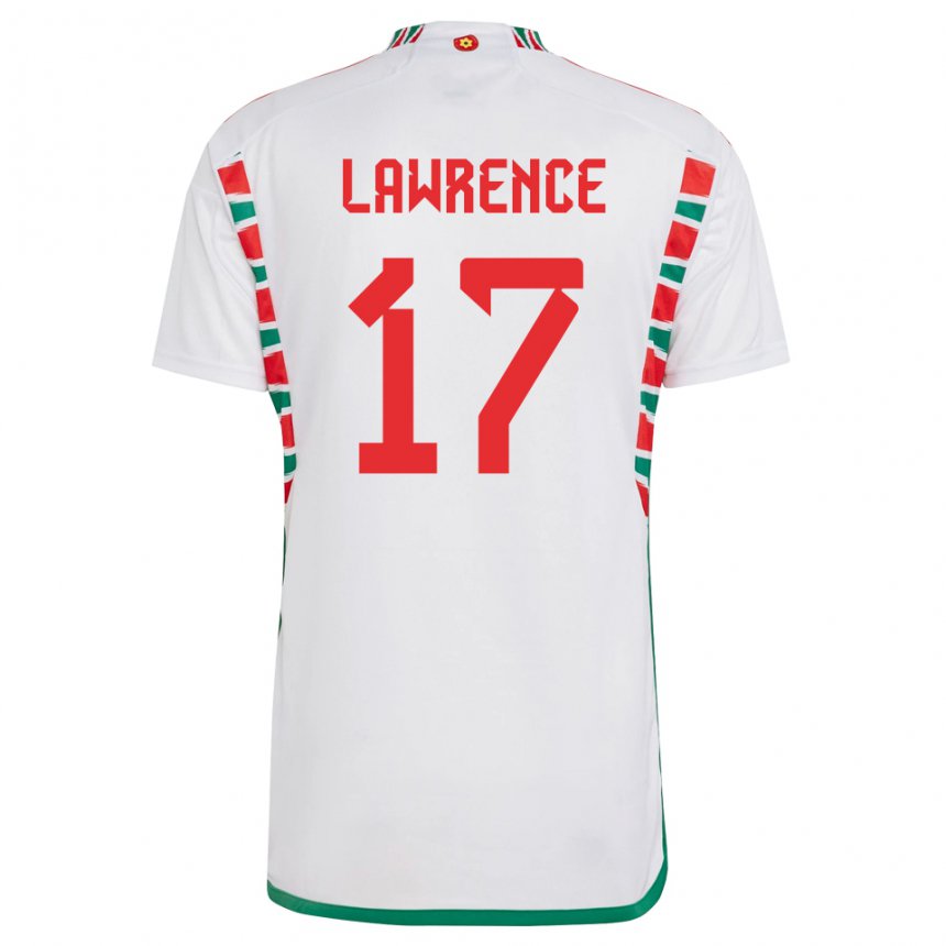 Børn Wales Nadia Lawrence #17 Hvid Udebane Spillertrøjer 22-24 Trøje T-shirt