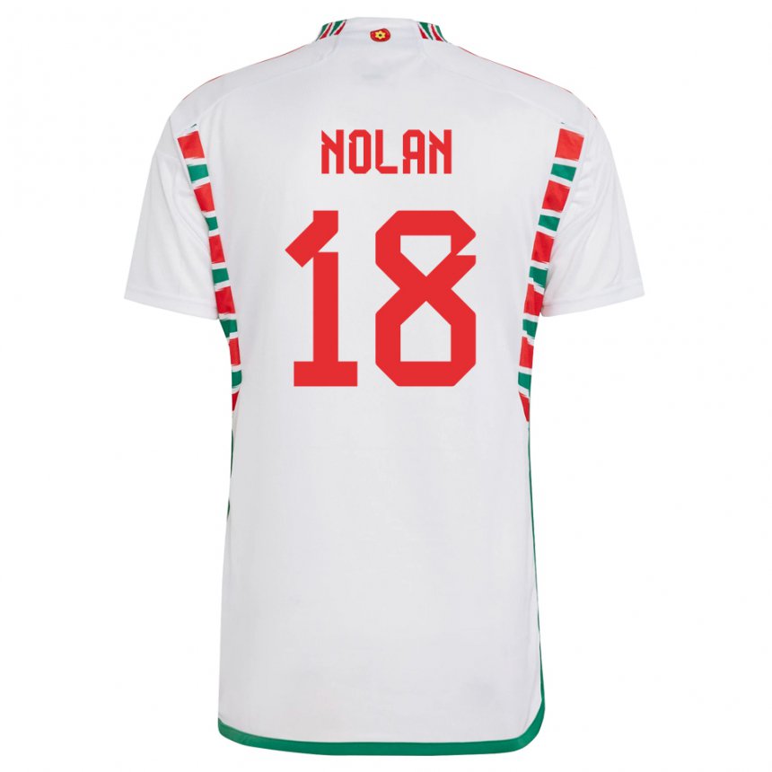 Børn Wales Kylie Nolan #18 Hvid Udebane Spillertrøjer 22-24 Trøje T-shirt