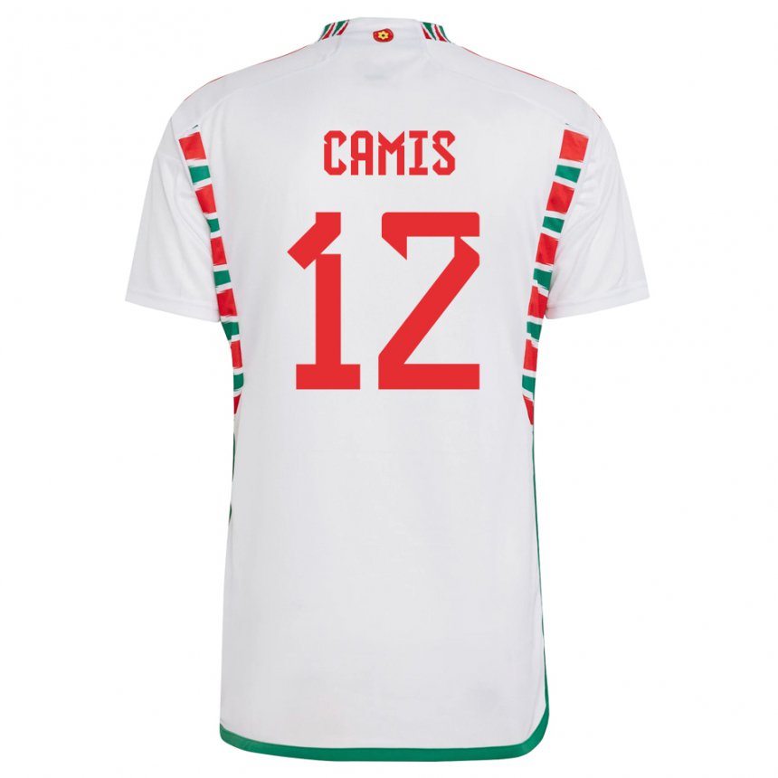 Børn Wales Oliver Camis #12 Hvid Udebane Spillertrøjer 22-24 Trøje T-shirt