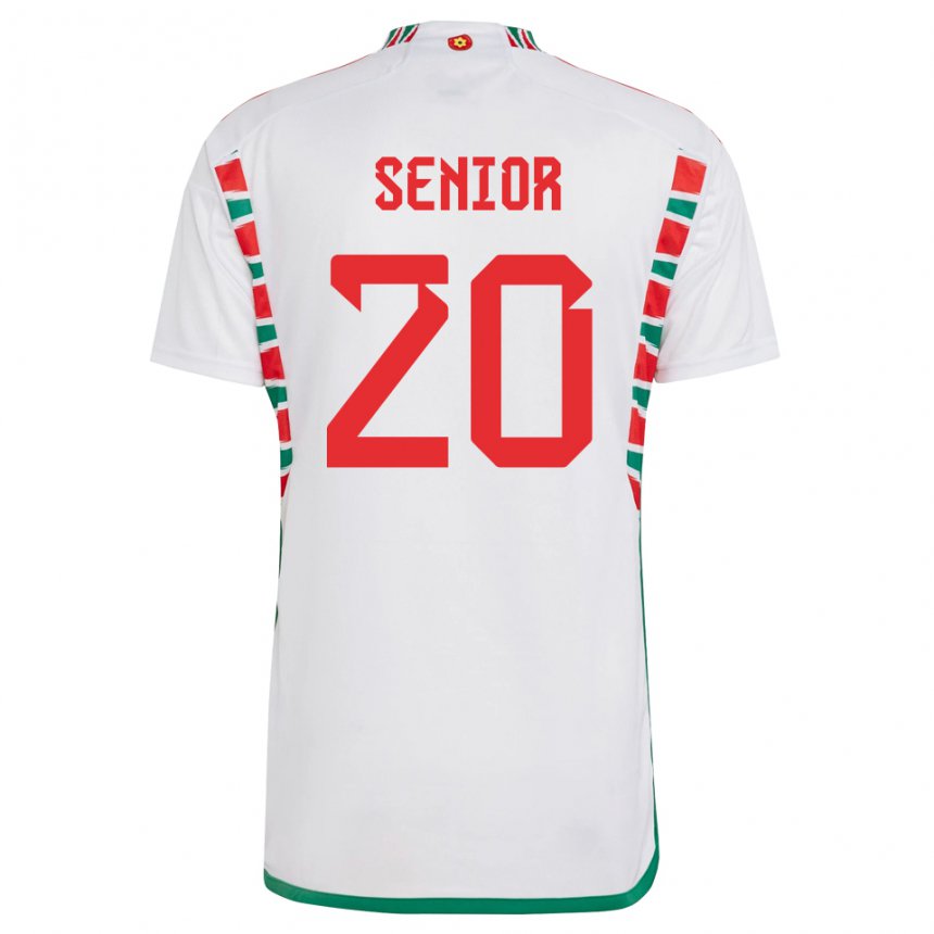 Børn Wales Matt Senior #20 Hvid Udebane Spillertrøjer 22-24 Trøje T-shirt