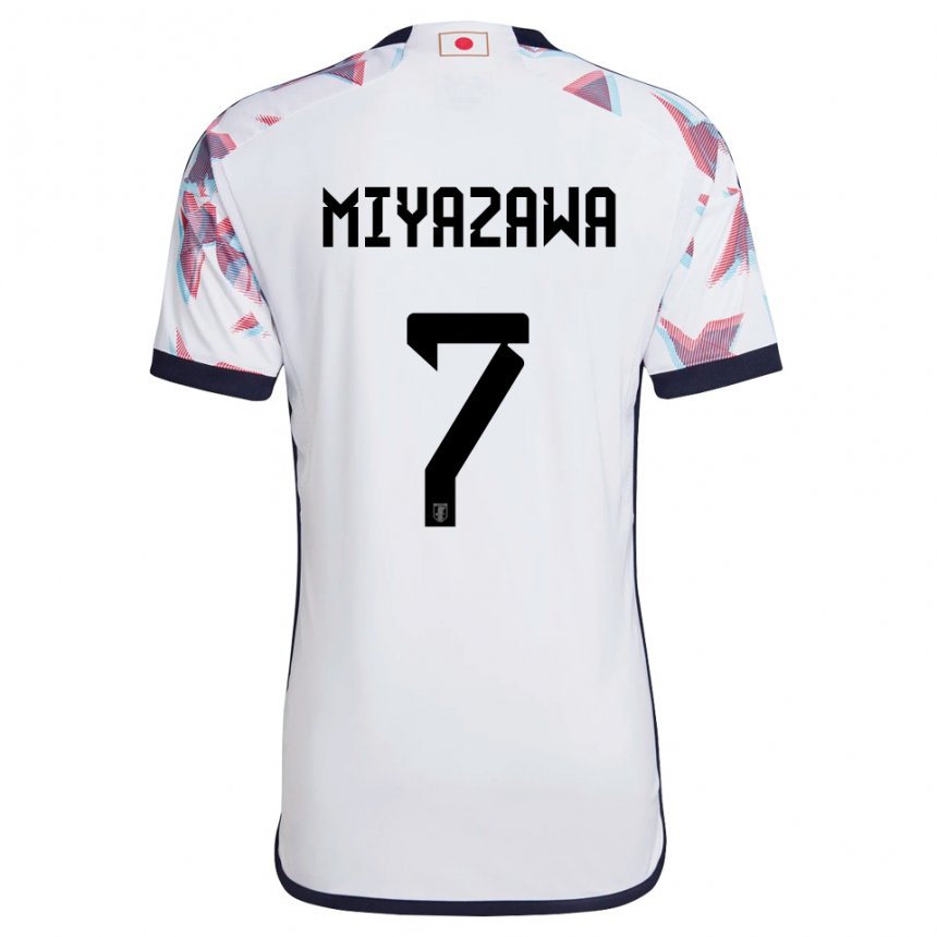 Børn Japans Hinata Miyazawa #7 Hvid Udebane Spillertrøjer 22-24 Trøje T-shirt