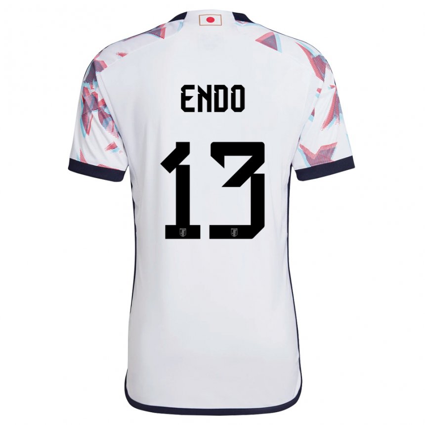 Børn Japans Jun Endo #13 Hvid Udebane Spillertrøjer 22-24 Trøje T-shirt