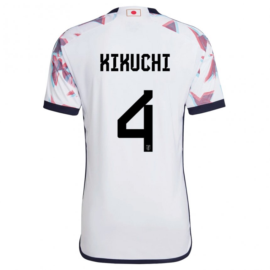 Børn Japans Shuta Kikuchi #4 Hvid Udebane Spillertrøjer 22-24 Trøje T-shirt