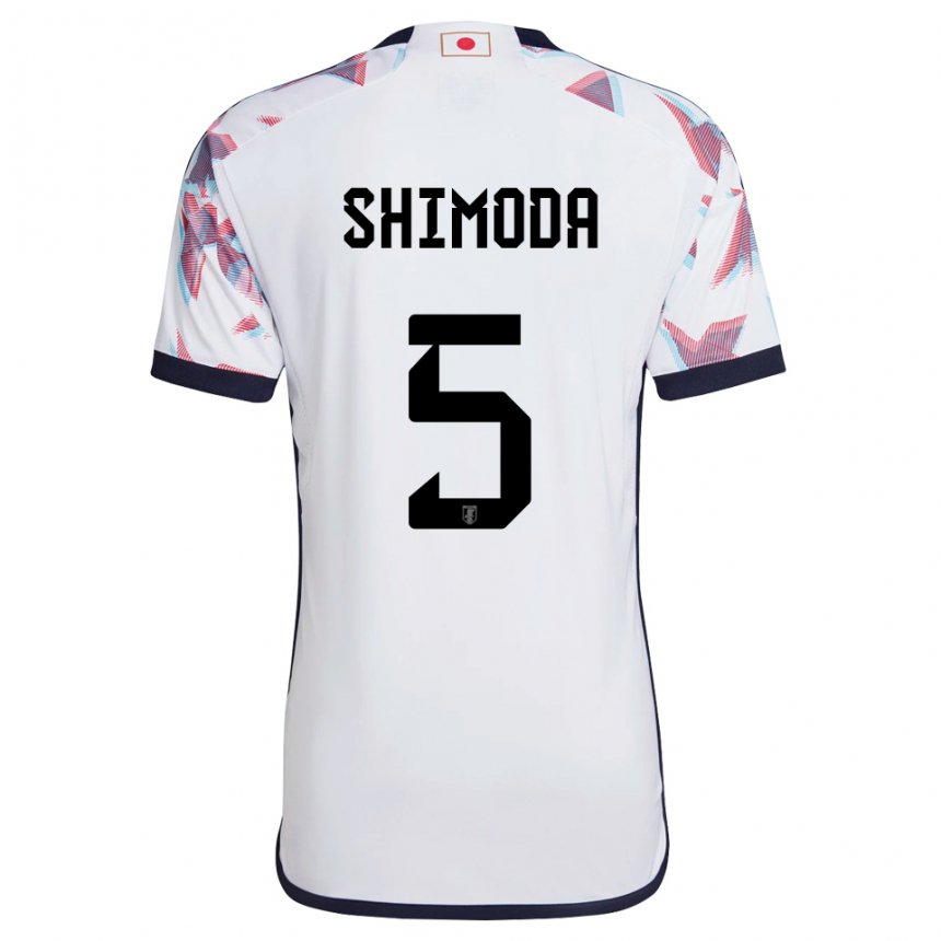 Børn Japans Yoshihiro Shimoda #5 Hvid Udebane Spillertrøjer 22-24 Trøje T-shirt