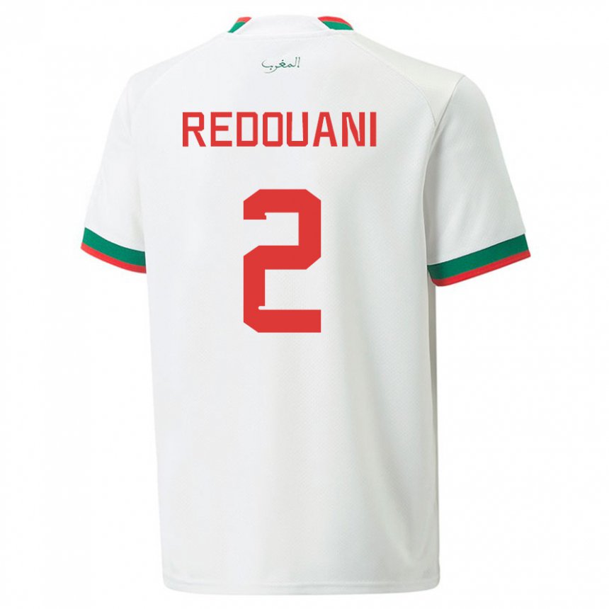 Børn Marokkos Zineb Redouani #2 Hvid Udebane Spillertrøjer 22-24 Trøje T-shirt