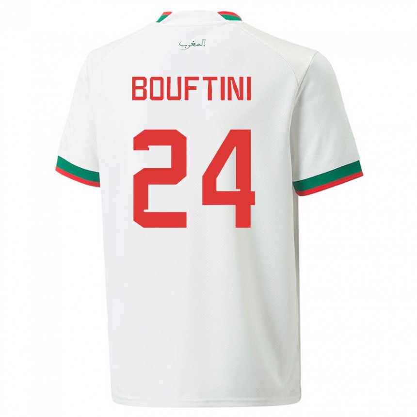 Børn Marokkos Sofia Bouftini #24 Hvid Udebane Spillertrøjer 22-24 Trøje T-shirt