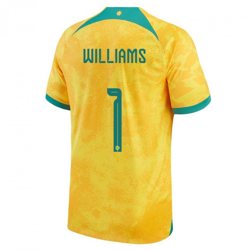 Mænd Australiens Lydia Williams #1 Gylden Hjemmebane Spillertrøjer 22-24 Trøje T-shirt