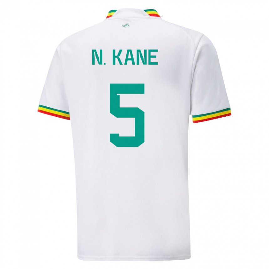 Mænd Senegals Ndeye Ndiaye Kane #5 Hvid Hjemmebane Spillertrøjer 22-24 Trøje T-shirt