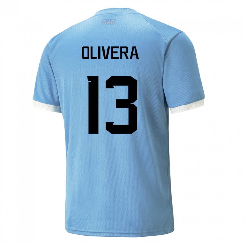 Mænd Uruguays Sofia Olivera #13 Blå Hjemmebane Spillertrøjer 22-24 Trøje T-shirt