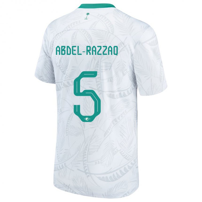 Mænd Saudi-arabiens Lana Abdel Razzaq #5 Hvid Hjemmebane Spillertrøjer 22-24 Trøje T-shirt