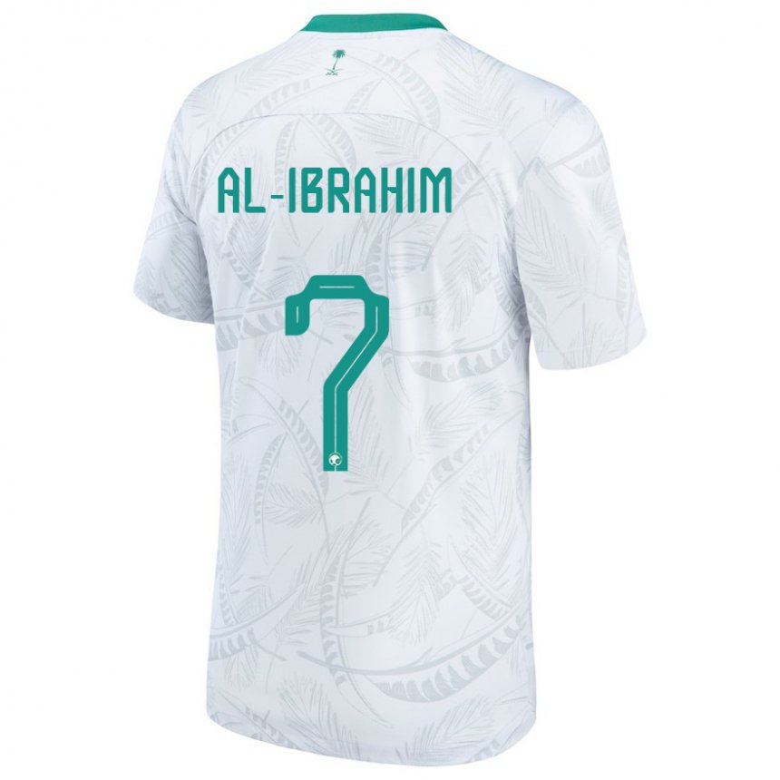 Mænd Saudi-arabiens Noura Al Ibrahim #7 Hvid Hjemmebane Spillertrøjer 22-24 Trøje T-shirt