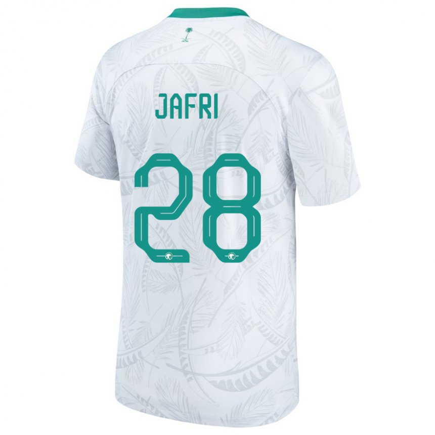 Mænd Saudi-arabiens Farah Jafri #28 Hvid Hjemmebane Spillertrøjer 22-24 Trøje T-shirt