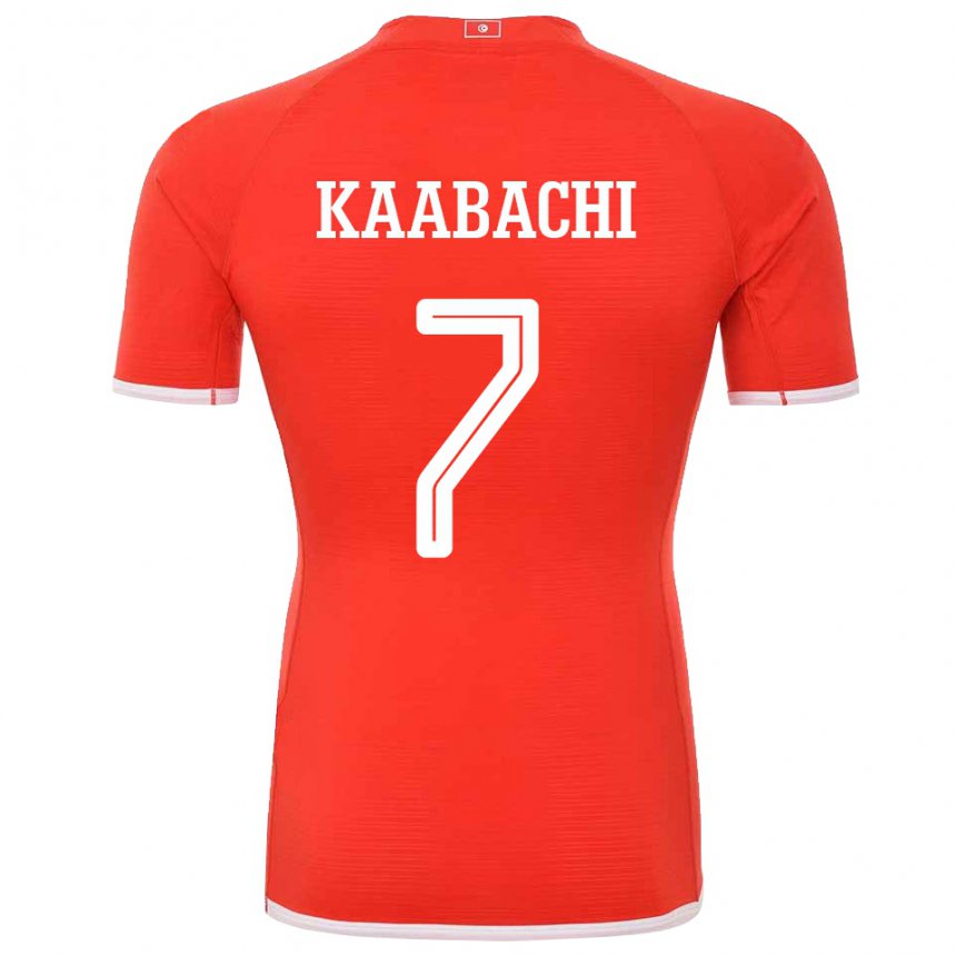 Mænd Tunesiens Ella Kaabachi #7 Rød Hjemmebane Spillertrøjer 22-24 Trøje T-shirt