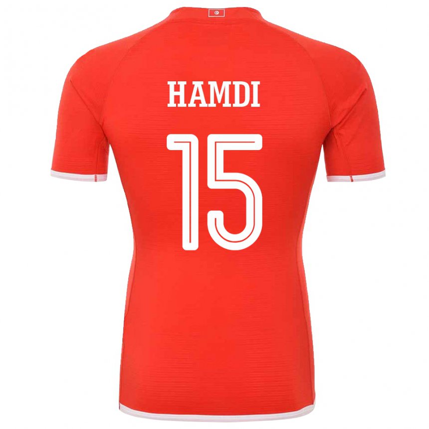 Mænd Tunesiens Hanna Hamdi #15 Rød Hjemmebane Spillertrøjer 22-24 Trøje T-shirt