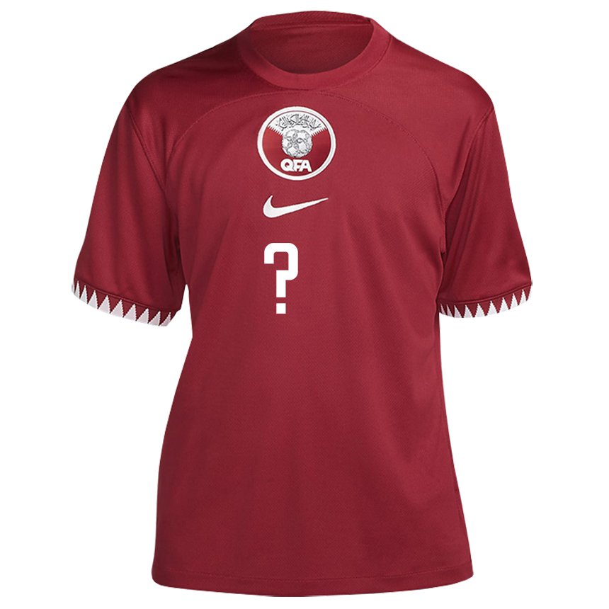 Mænd Qatars Bahaa Al Laithy #0 Rødbrun Hjemmebane Spillertrøjer 22-24 Trøje T-shirt