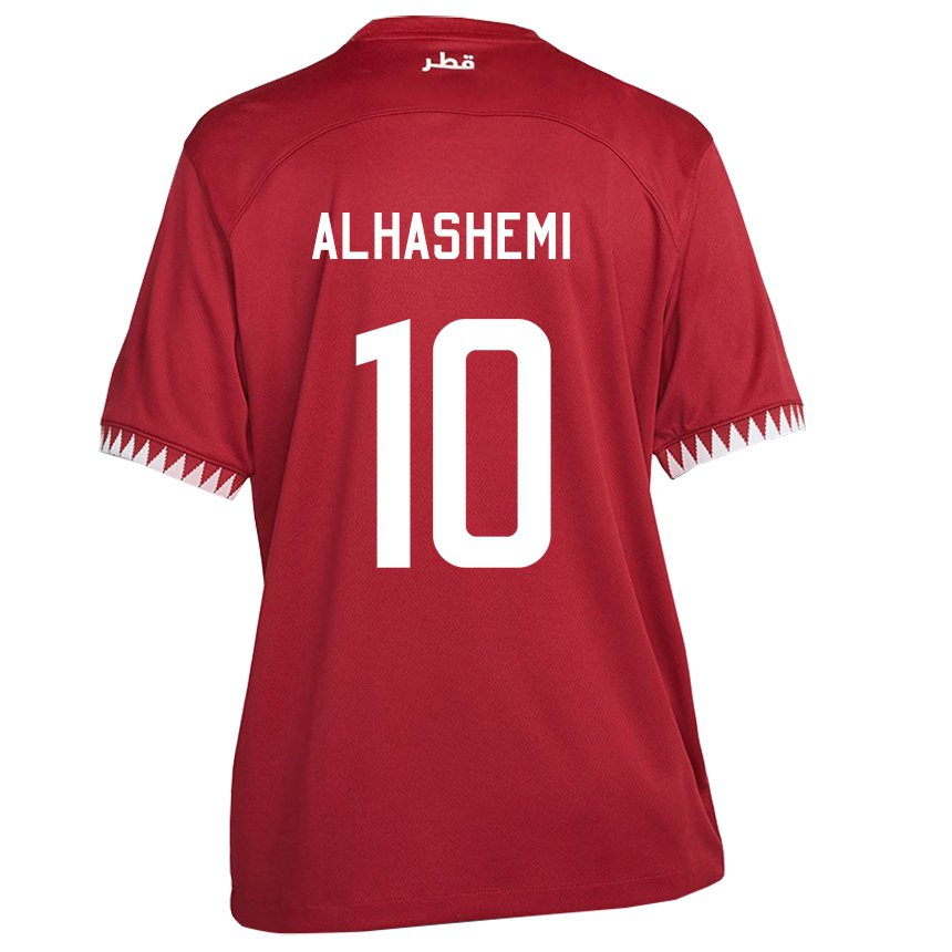 Mænd Qatars Suaad Alhashemi #10 Rødbrun Hjemmebane Spillertrøjer 22-24 Trøje T-shirt