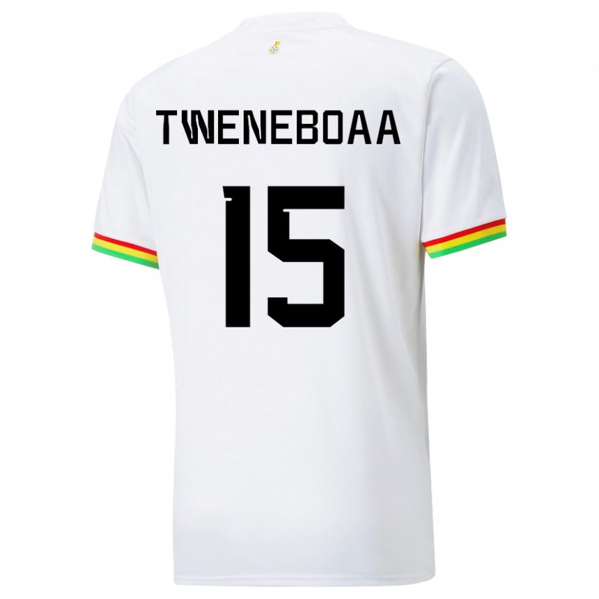 Mænd Ghanas Justice Tweneboaa #15 Hvid Hjemmebane Spillertrøjer 22-24 Trøje T-shirt