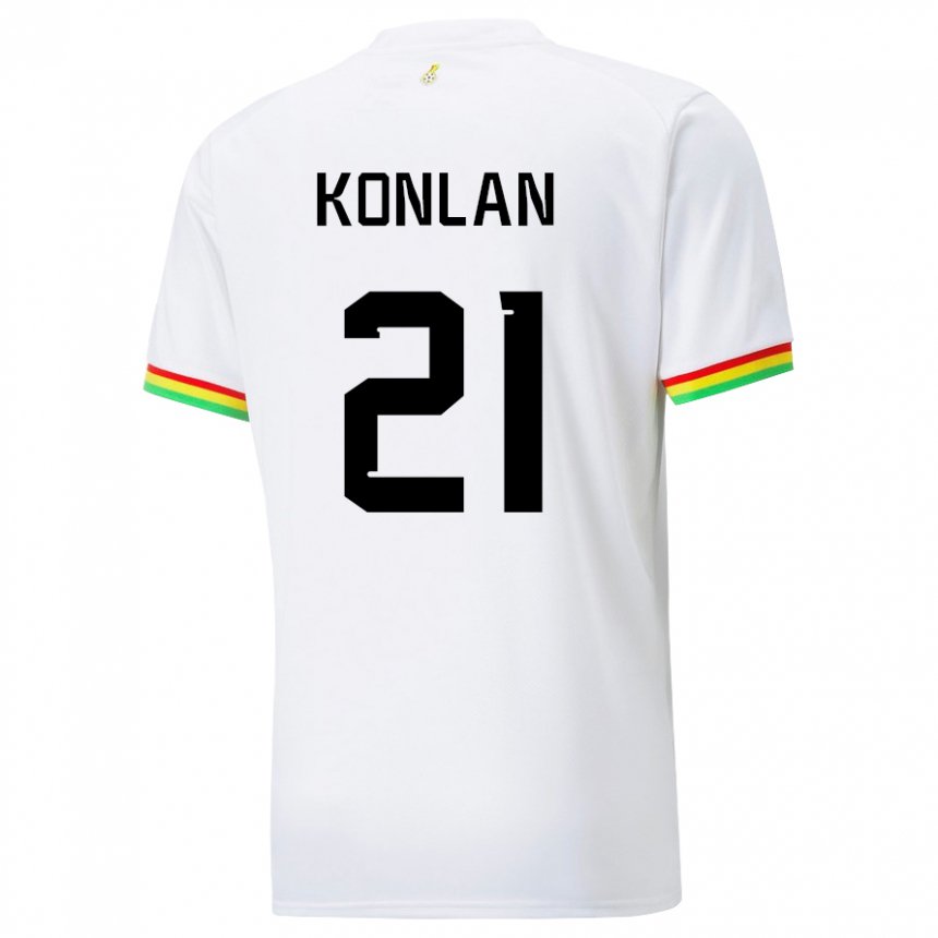 Mænd Ghanas Cynthia Konlan #21 Hvid Hjemmebane Spillertrøjer 22-24 Trøje T-shirt