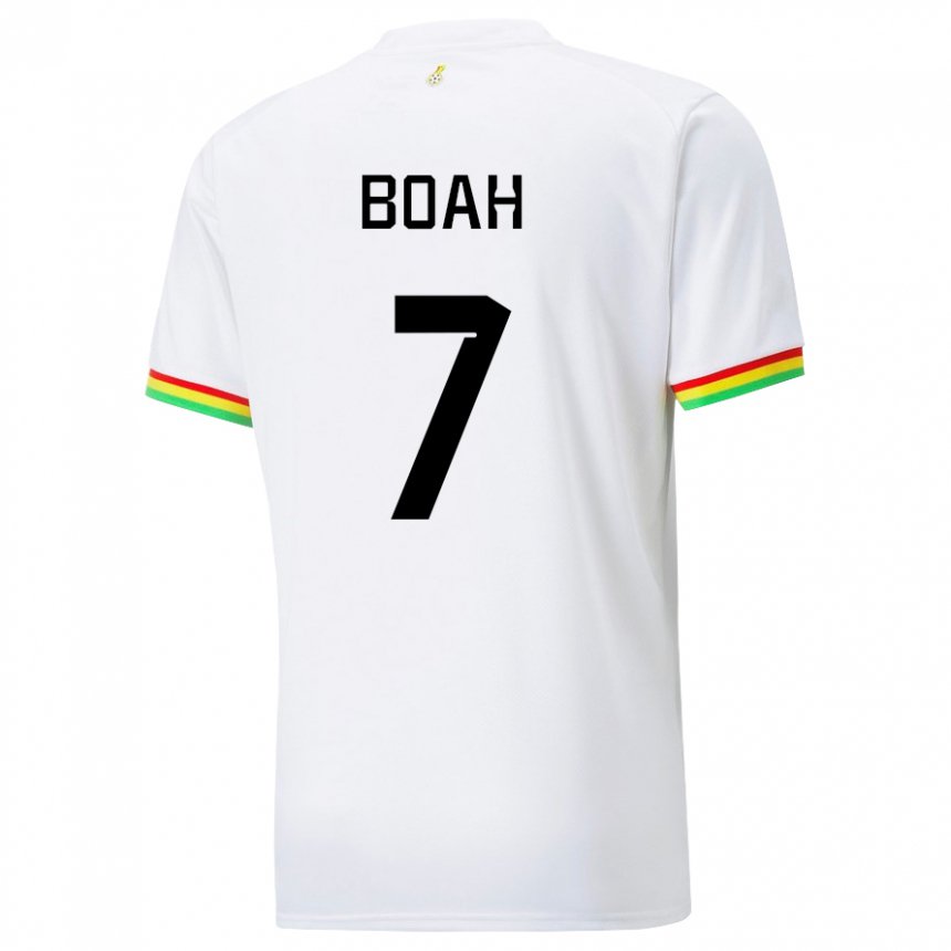Mænd Ghanas Collins Boah #7 Hvid Hjemmebane Spillertrøjer 22-24 Trøje T-shirt
