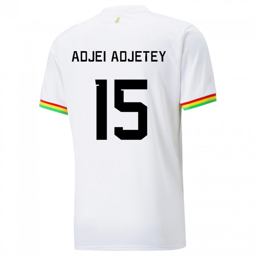 Mænd Ghanas Jonas Adjei Adjetey #15 Hvid Hjemmebane Spillertrøjer 22-24 Trøje T-shirt
