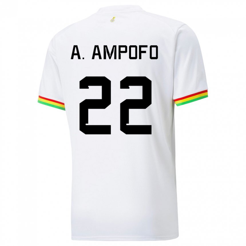 Mænd Ghanas Eugene Amankwah Ampofo #22 Hvid Hjemmebane Spillertrøjer 22-24 Trøje T-shirt