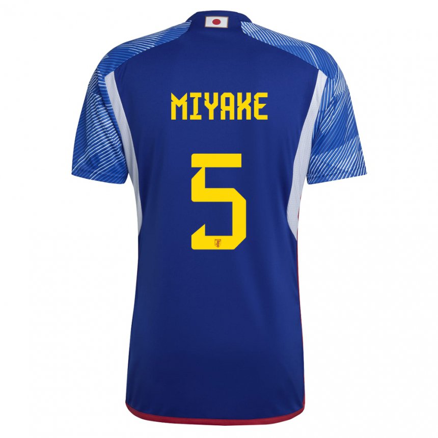 Mænd Japans Shiori Miyake #5 Kongeblå Hjemmebane Spillertrøjer 22-24 Trøje T-shirt