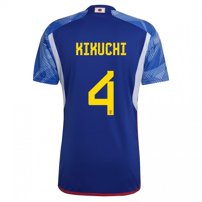 Mænd Japans Shuta Kikuchi #4 Kongeblå Hjemmebane Spillertrøjer 22-24 Trøje T-shirt