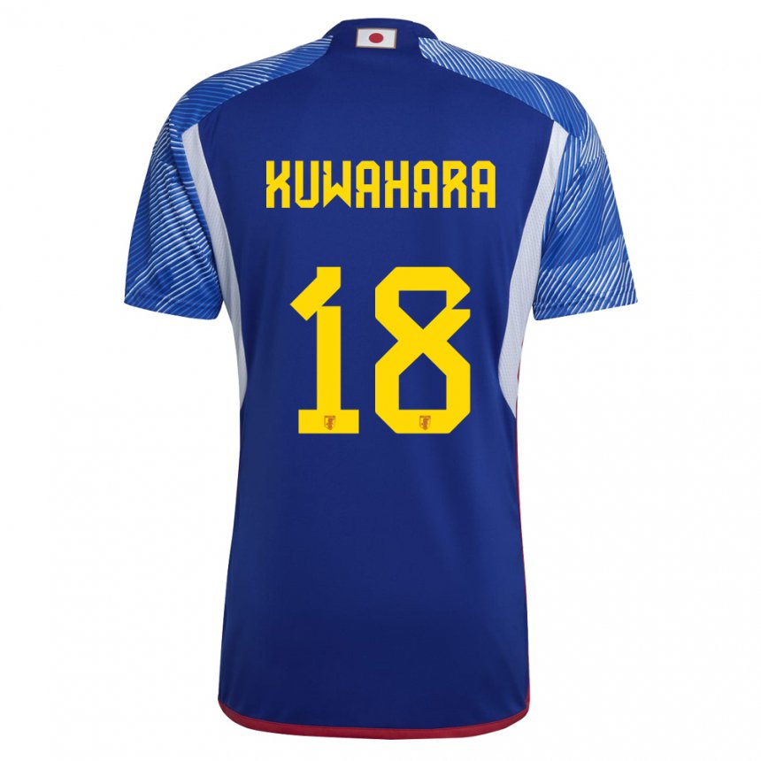 Mænd Japans Rikuto Kuwahara #18 Kongeblå Hjemmebane Spillertrøjer 22-24 Trøje T-shirt
