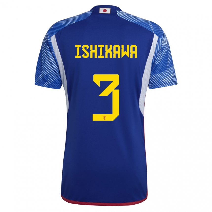 Mænd Japans Seita Ishikawa #3 Kongeblå Hjemmebane Spillertrøjer 22-24 Trøje T-shirt