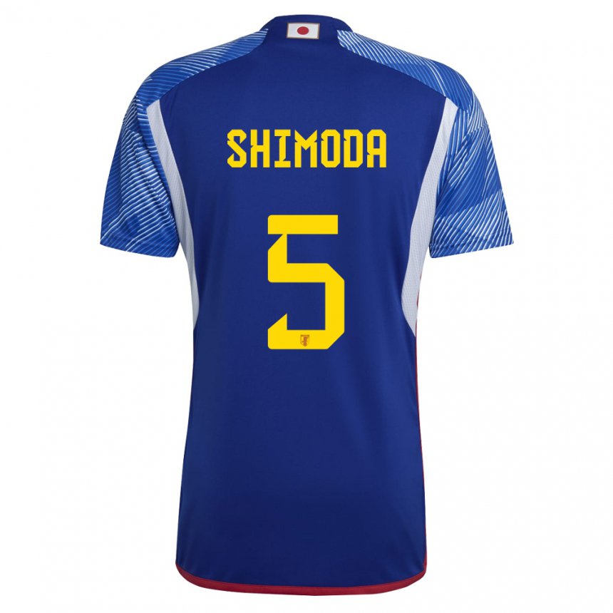 Mænd Japans Yoshihiro Shimoda #5 Kongeblå Hjemmebane Spillertrøjer 22-24 Trøje T-shirt