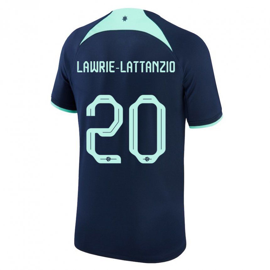 Mænd Australiens Luis Lawrie Lattanzio #20 Mørkeblå Udebane Spillertrøjer 22-24 Trøje T-shirt