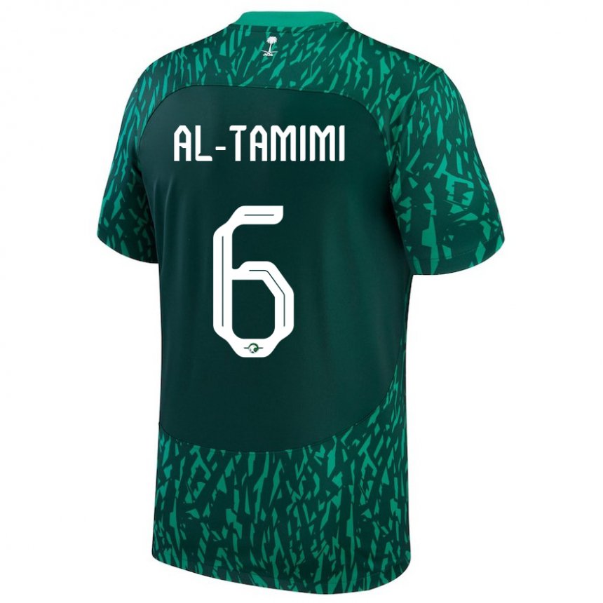 Mænd Saudi-arabiens Maryam Al Tamimi #6 Dark Grøn Udebane Spillertrøjer 22-24 Trøje T-shirt