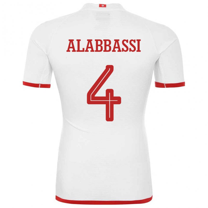 Mænd Tunesiens Chaima Alabbassi #4 Hvid Udebane Spillertrøjer 22-24 Trøje T-shirt