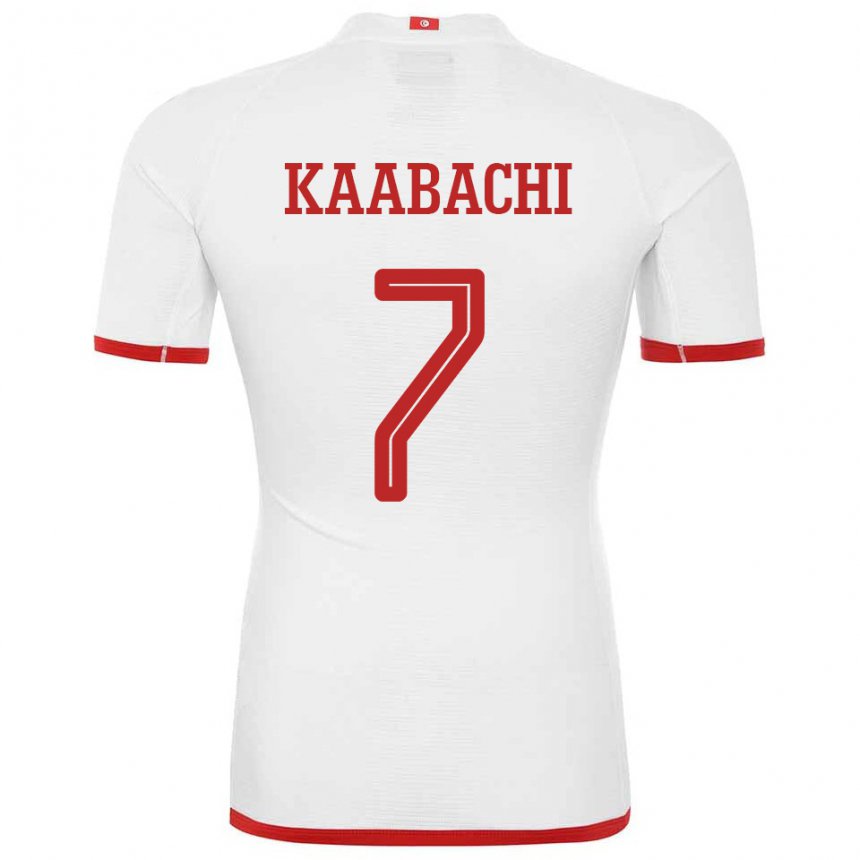 Mænd Tunesiens Ella Kaabachi #7 Hvid Udebane Spillertrøjer 22-24 Trøje T-shirt
